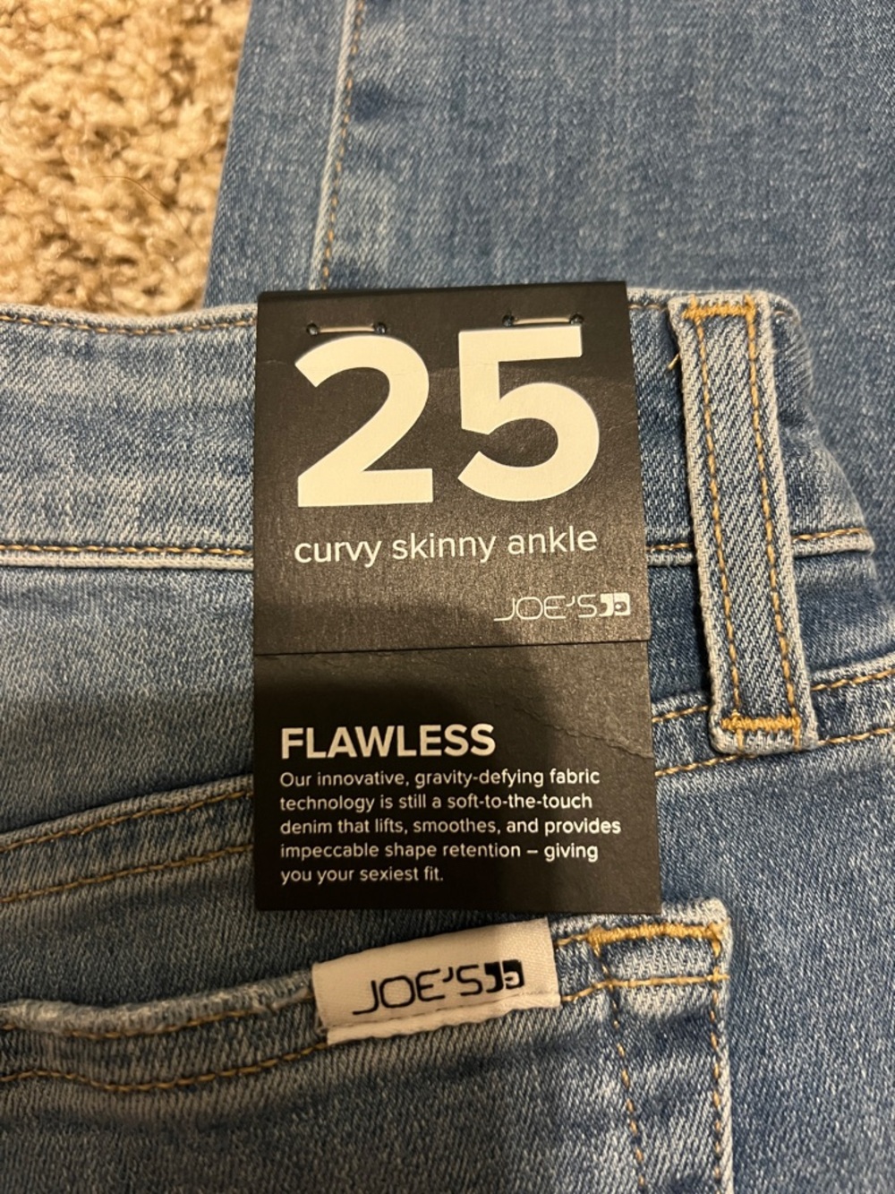 NWT! Joe's Light Blue FLAWLESS Curvy Skinny Ankle Jeans in size 25! - Picture 11 of 11